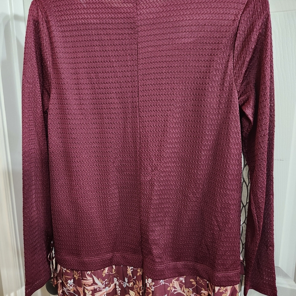 LC Lauren Conrad Burgundy Textured Tunic - Picture 4 of 4
